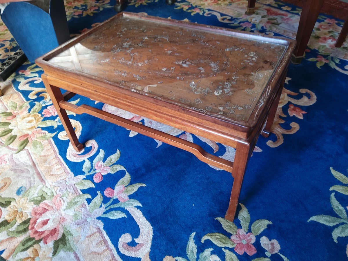 Indochina Coffee Table In Ironwood And Mother-of-pearl XIX-photo-2